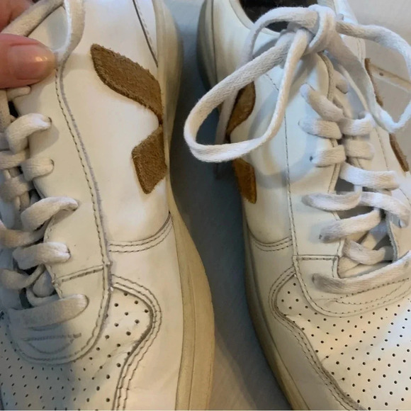 Veja V-10 B-Mesh White  Brown Low Top Sneakers 11 - Picture 7 of 13